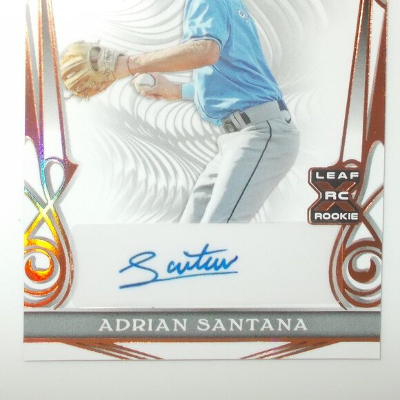 Adrian Santana 2023 Leaf Trinity XRC BRONZE Auto 54/99 Tampa Bay Rays - Picture 3 of 6